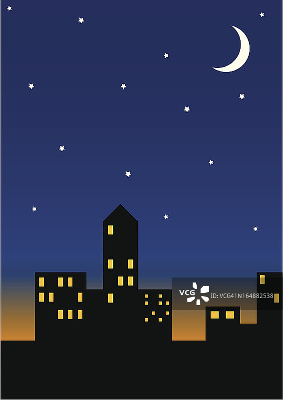 城市夜景(压缩文件包括eps和jpeg版本)图片素材