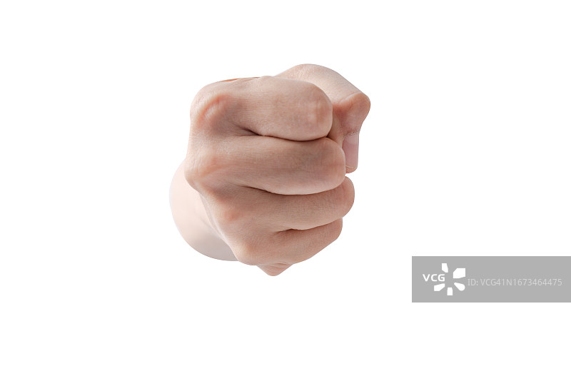 拳击拳头孤立在一个白色的背景图片素材