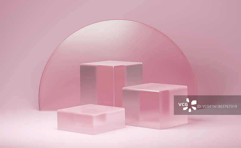 粉色玻璃平台图片素材