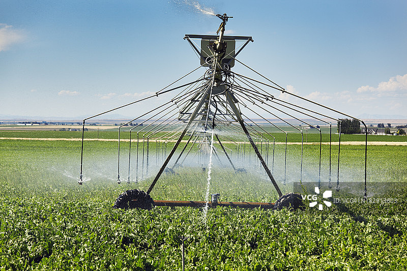 农田中的灌溉系统图片素材
