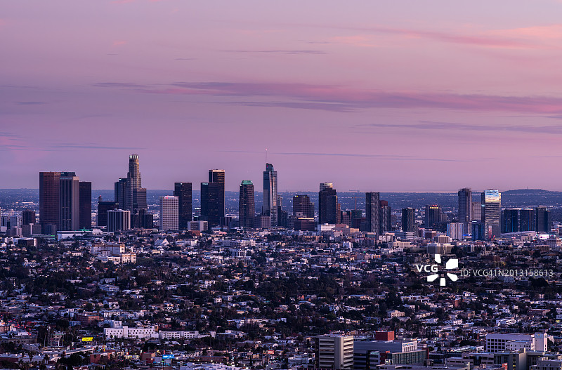 洛杉矶市中心的鸟瞰图图片素材
