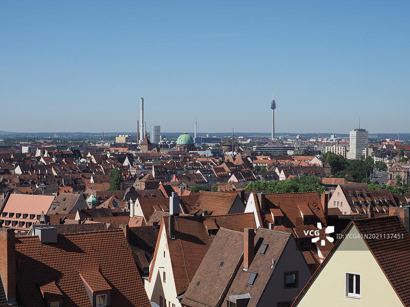 鸟瞰纽伦堡，德国，欧洲图片素材