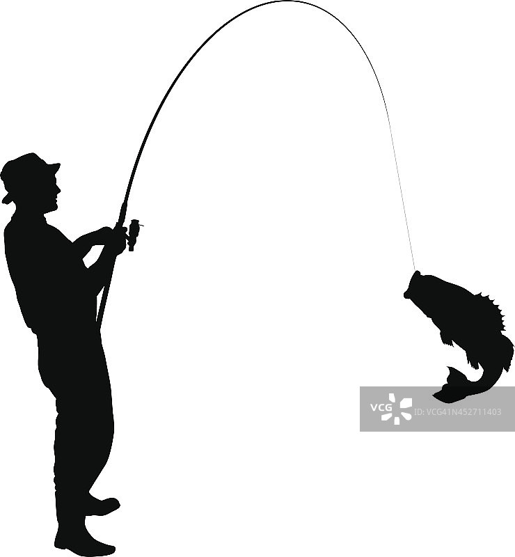 钓鱼的轮廓图片素材