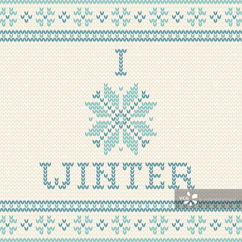 编织圣诞贺卡-我爱冬天图片素材