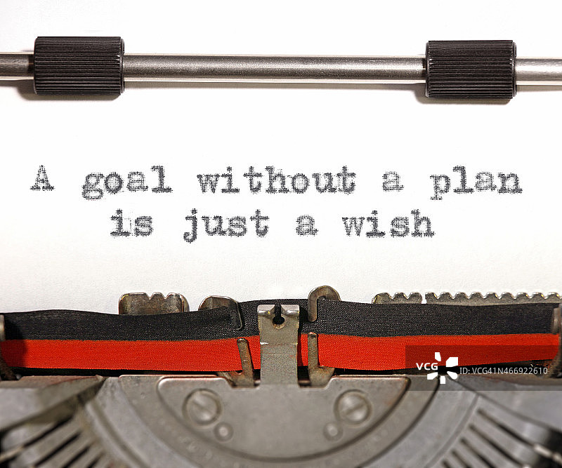 没有计划的目标只是打字机上的一个愿望图片素材