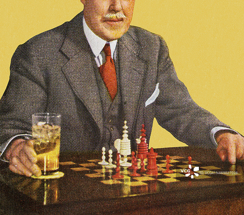 喝酒的人下棋图片素材