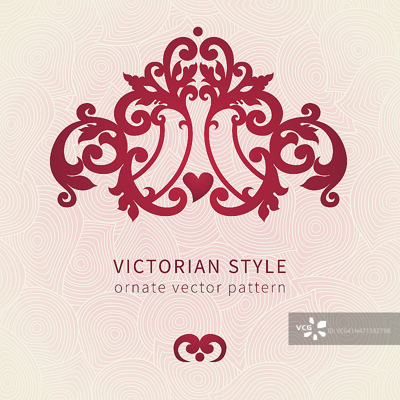 维多利亚风格的矢量巴洛克装饰。图片素材