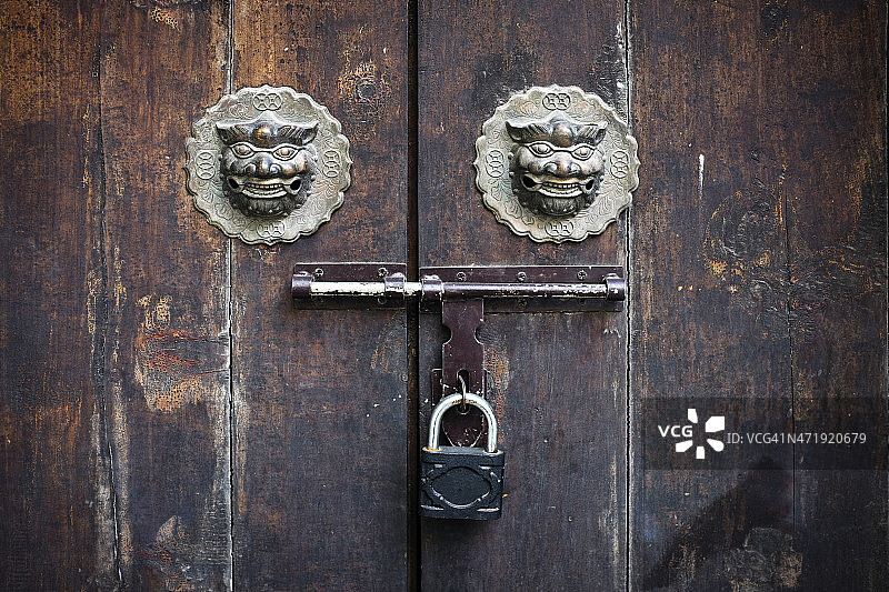 中国古老的门图片素材