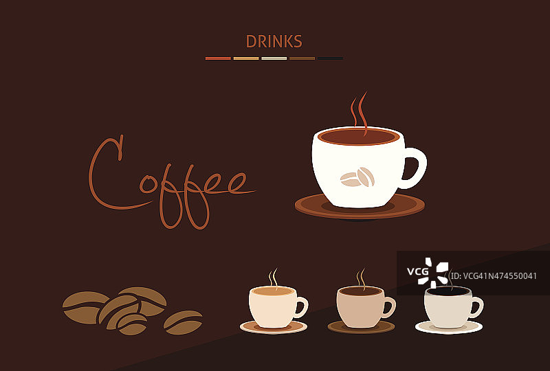 咖啡杯和咖啡豆图片素材