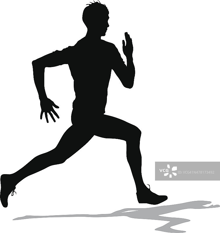 跑步者在短跑，男人。图片素材
