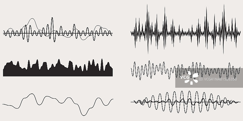 音频音乐声波，矢量集图片素材