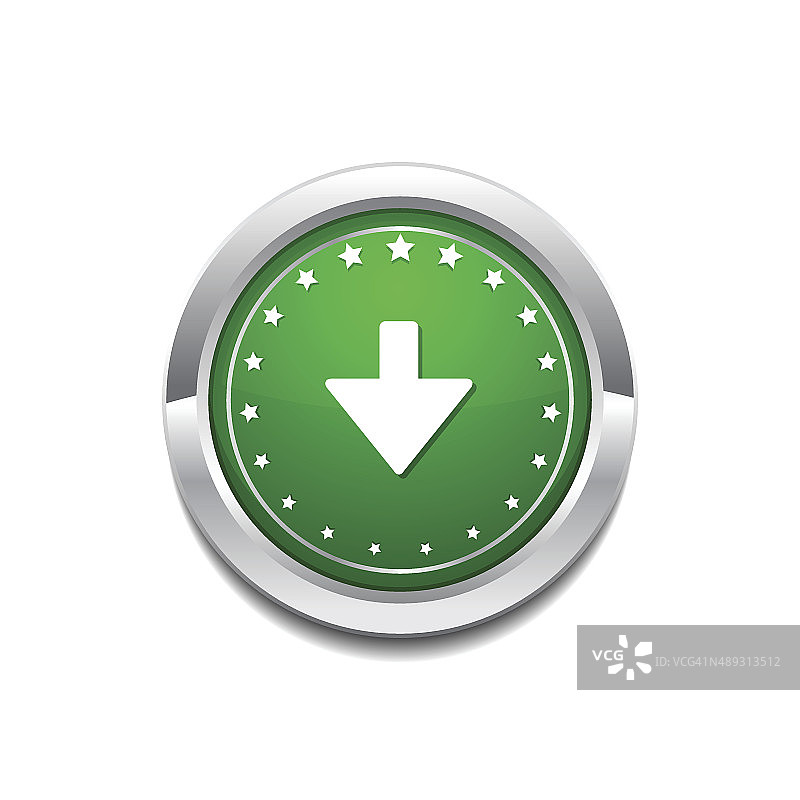 向下键圆形矢量绿色web图标按钮图片素材