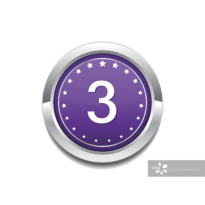 3数字圆形矢量紫色Web图标按钮图片素材