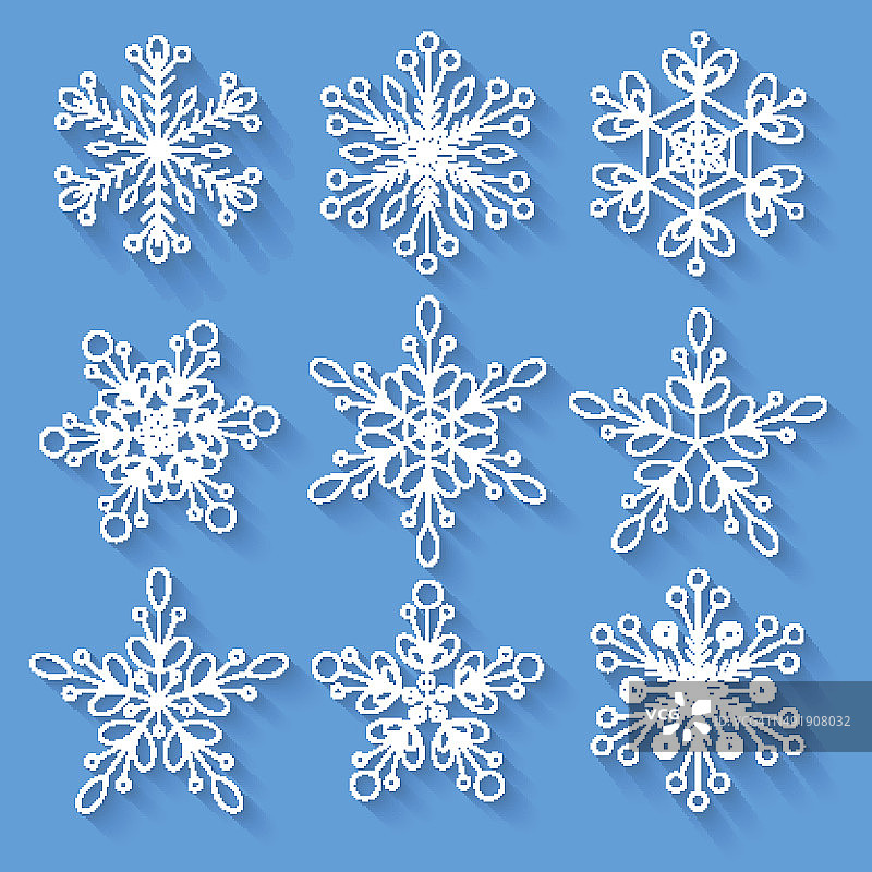 Print3D雪花。冬季和圣诞节的背景。图片素材