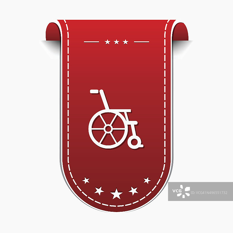 轮椅红色矢量图标设计图片素材