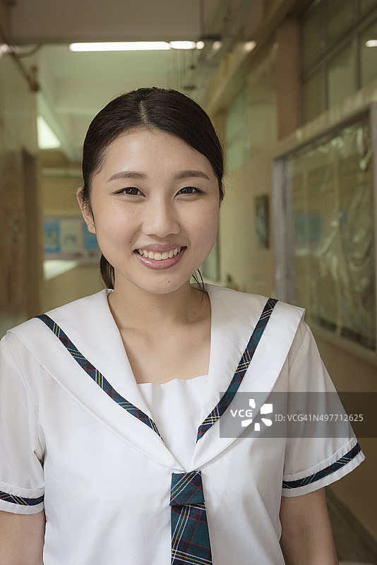 中国女学生肖像，香港，中国，亚洲图片素材