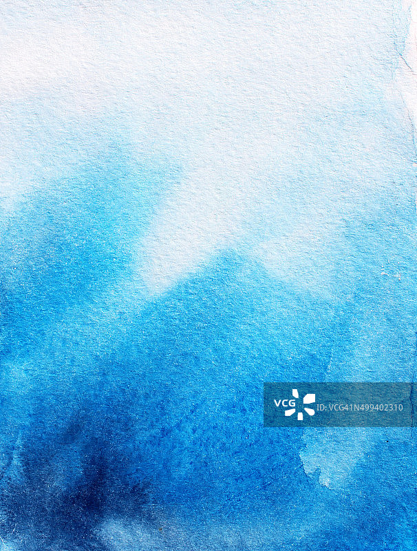 抽象蓝色水彩背景。图片素材