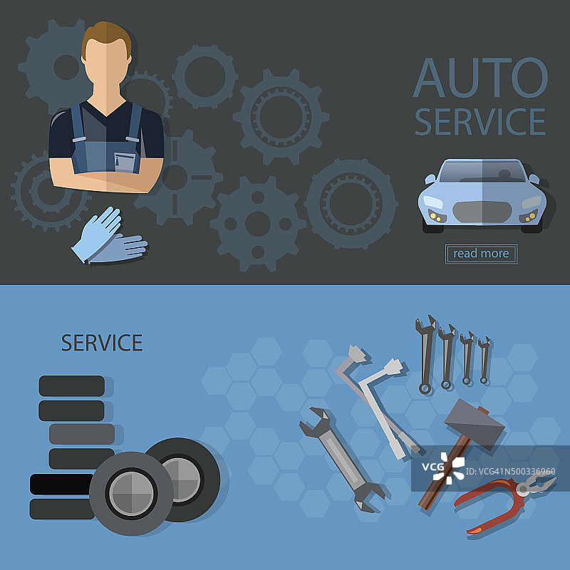汽车维修，汽车维修，轮胎维修，加油，汽车修理工图片素材