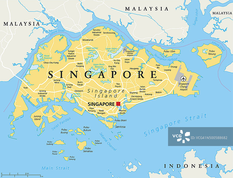 新加坡政治地图图片素材