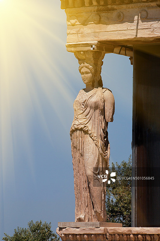 希腊卫城的女像柱图片素材