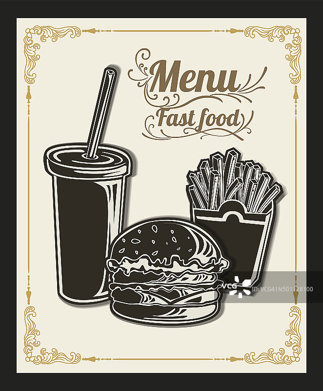 餐厅快餐菜单汉堡在黑板矢量格式ep图片素材