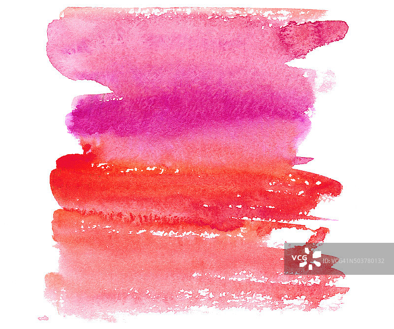 手绘水彩洗在红色，粉红色，紫红色颜色图片素材