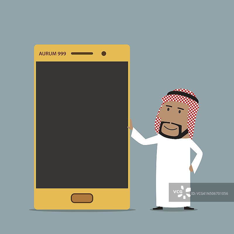 阿拉伯商人拥有黄金手机图片素材