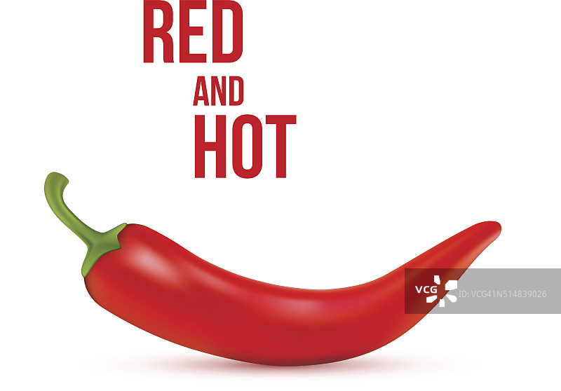 在白色背景上孤立的红辣椒。健康的有机食品。图片素材
