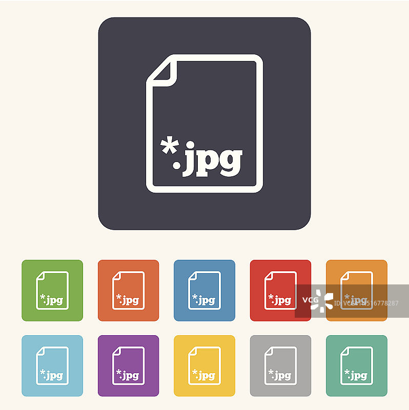 文件JPG标志图标。下载图像文件。图片素材