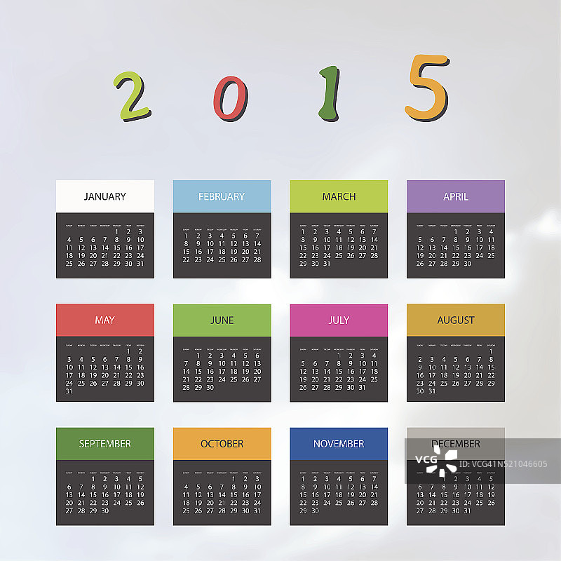 2015年日历模板图片素材
