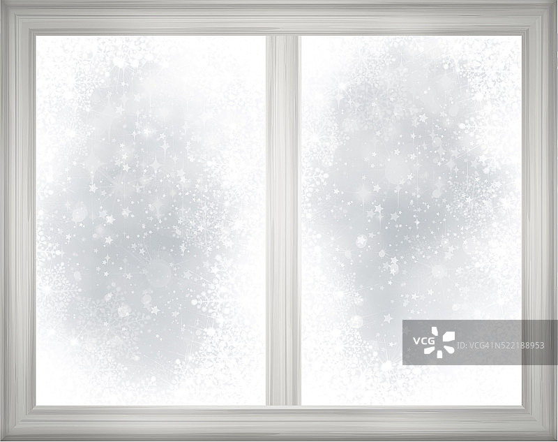 窗框上的雪背景。图片素材