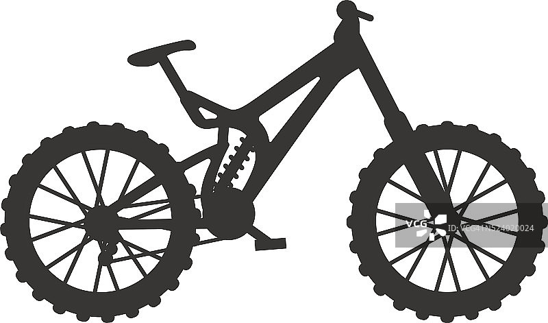 经典运动自行车剪影踏板赛车矢量插图图片素材
