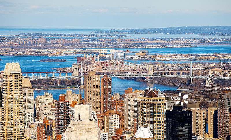 纽约市曼哈顿的高角度视图图片素材