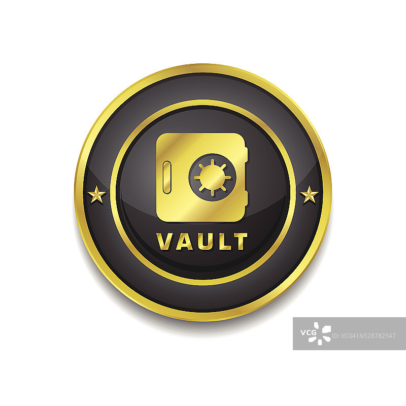 Vault金色矢量图标按钮图片素材