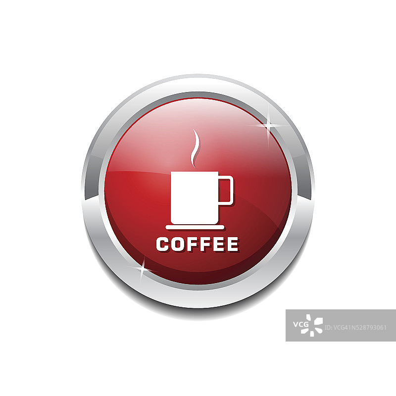 咖啡标志红色矢量图标按钮图片素材