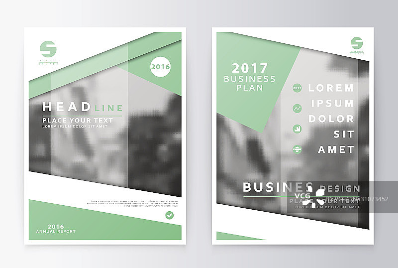 年度报告手册。商业计划传单设计模板。图片素材