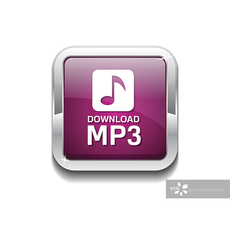 MP3下载粉色矢量图标按钮图片素材