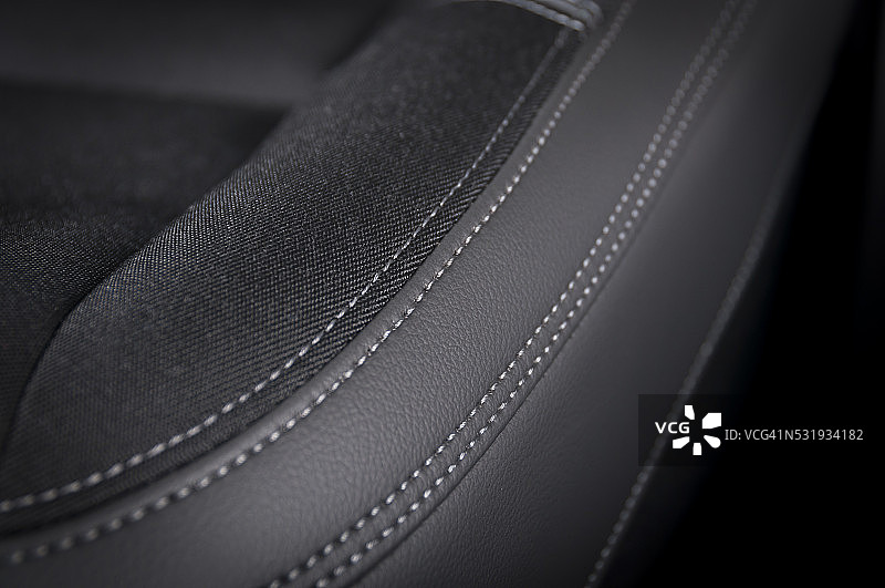 皮革汽车座椅的细节与重点在针脚图片素材