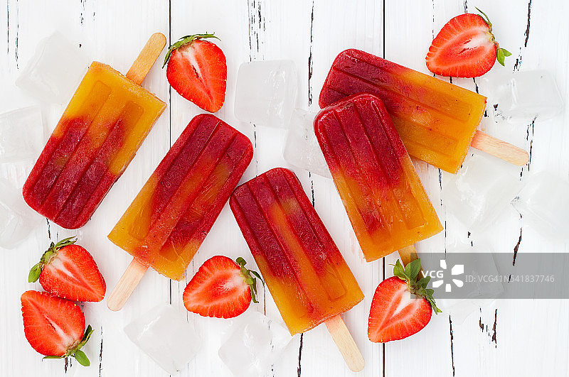 草莓芒果冰棍，冰棍，玉米饼图片素材