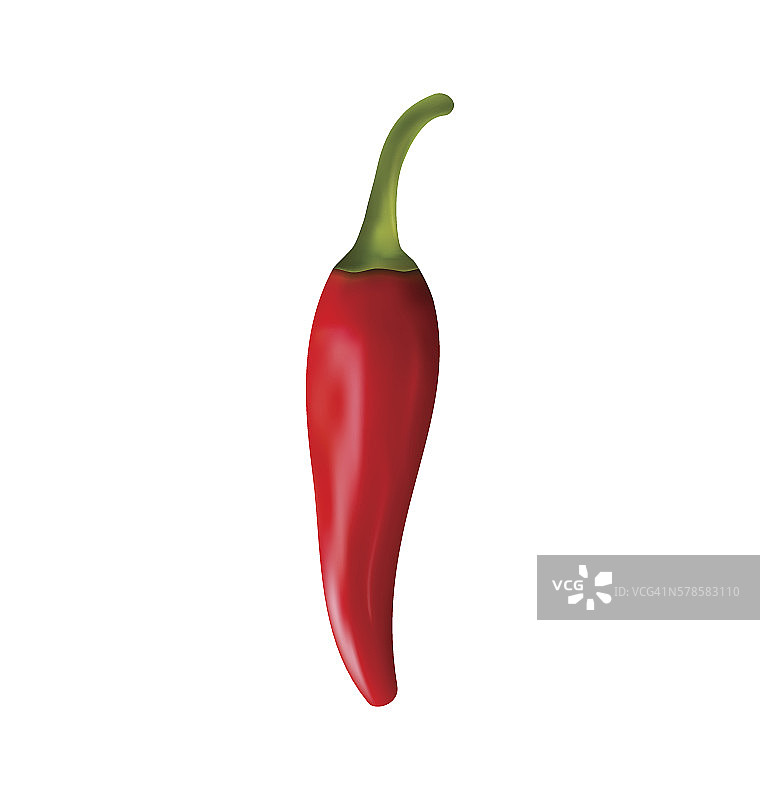 红辣椒孤立在白色背景矢量插图图片素材