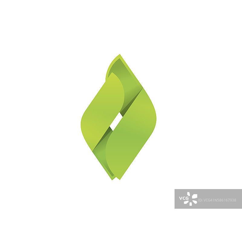 摘要绿叶标志向量，生态概念标志型能源品牌图片素材