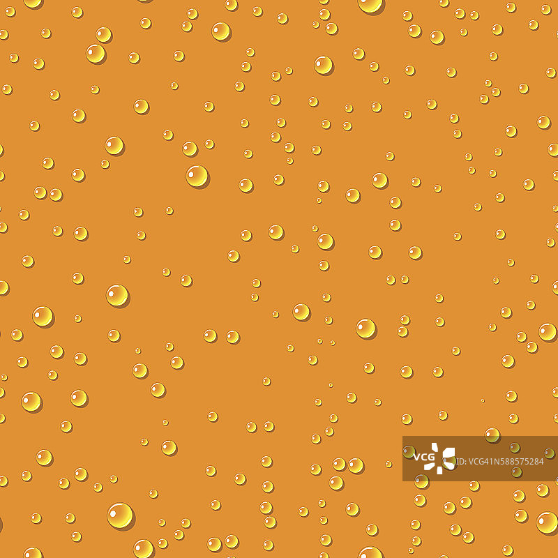 橙色的水透明滴无缝图案。图片素材