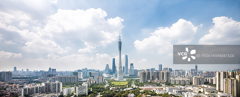 云天广州的城市景观和天际线图片素材