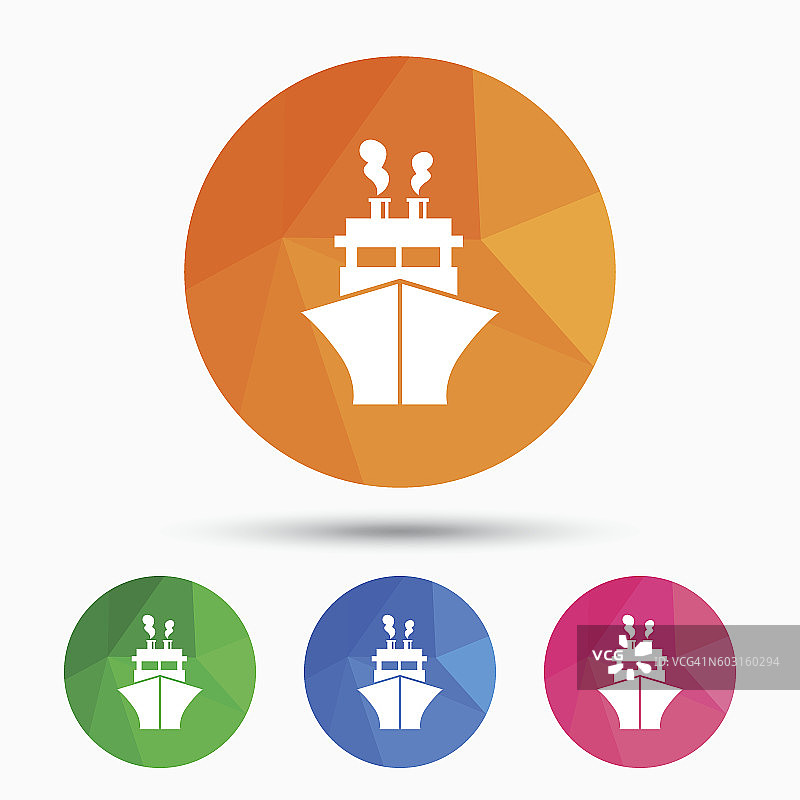 船或船的标志图标。船舶交付的象征图片素材