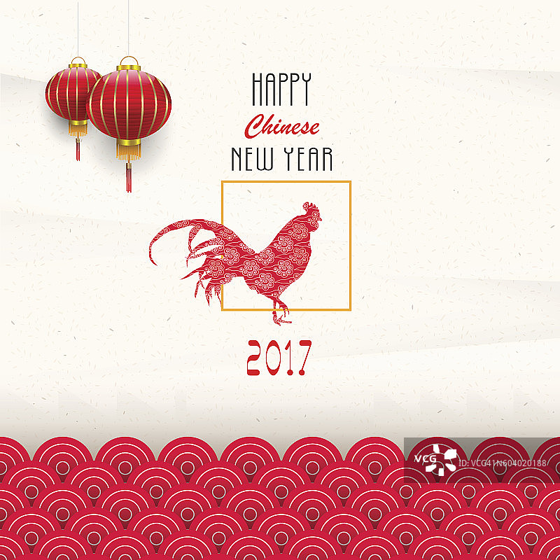 中国新年背景与中国灯笼图片素材