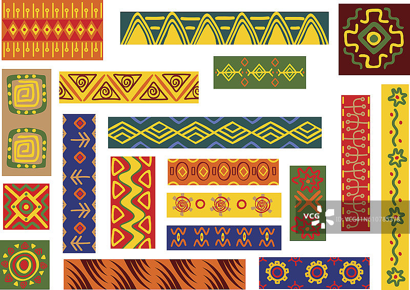 非洲民族的装饰品和图案图片素材