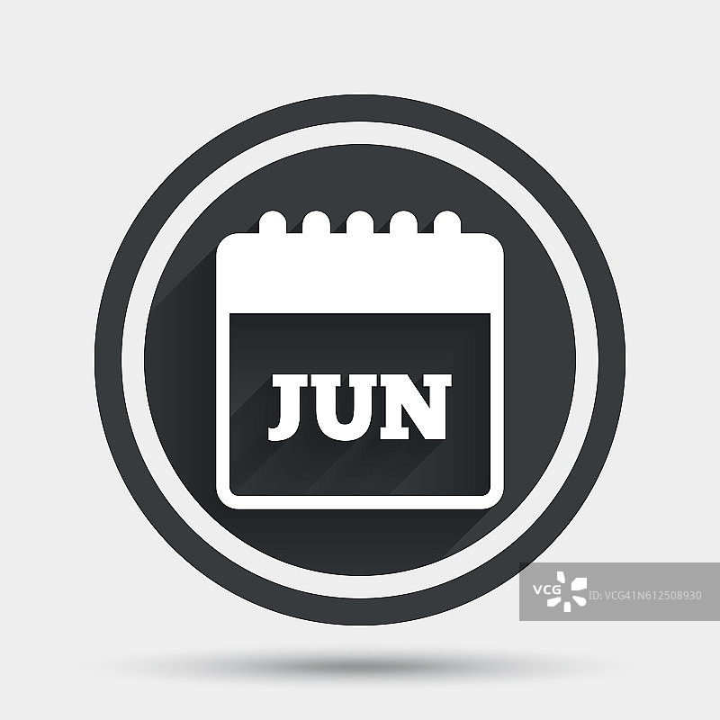 日历图标。6月的象征。图片素材