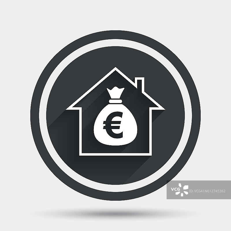 抵押贷款标志图标。房地产的象征。图片素材