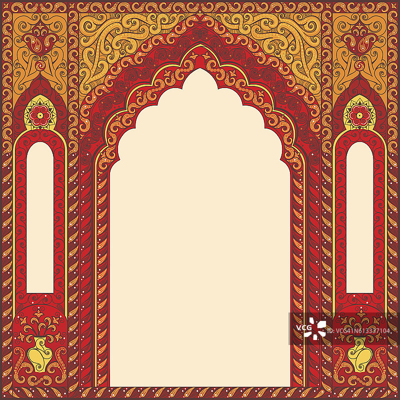 带有阿拉伯传统装饰的拱形风格图片素材
