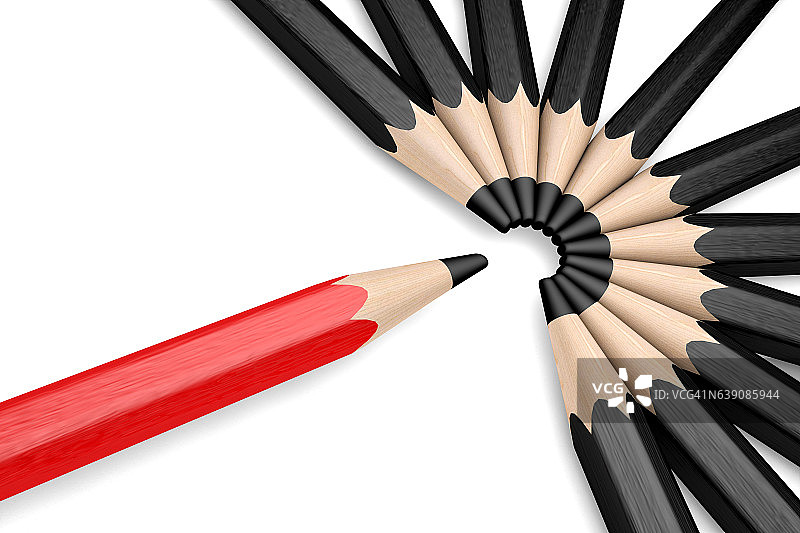 3d插图彩色铅笔在白色的背景图片素材